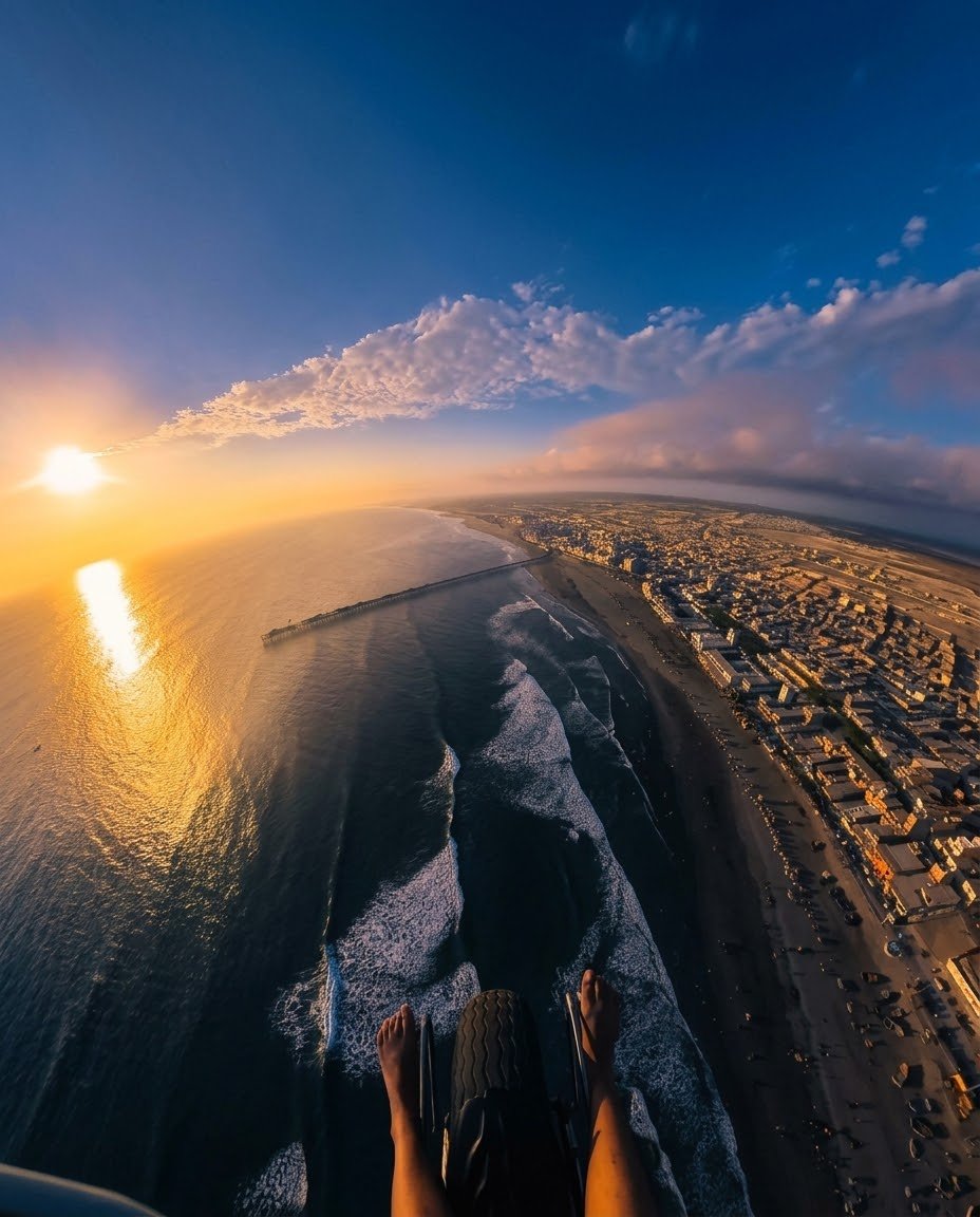 Vista aérea de la costa de Pimentel